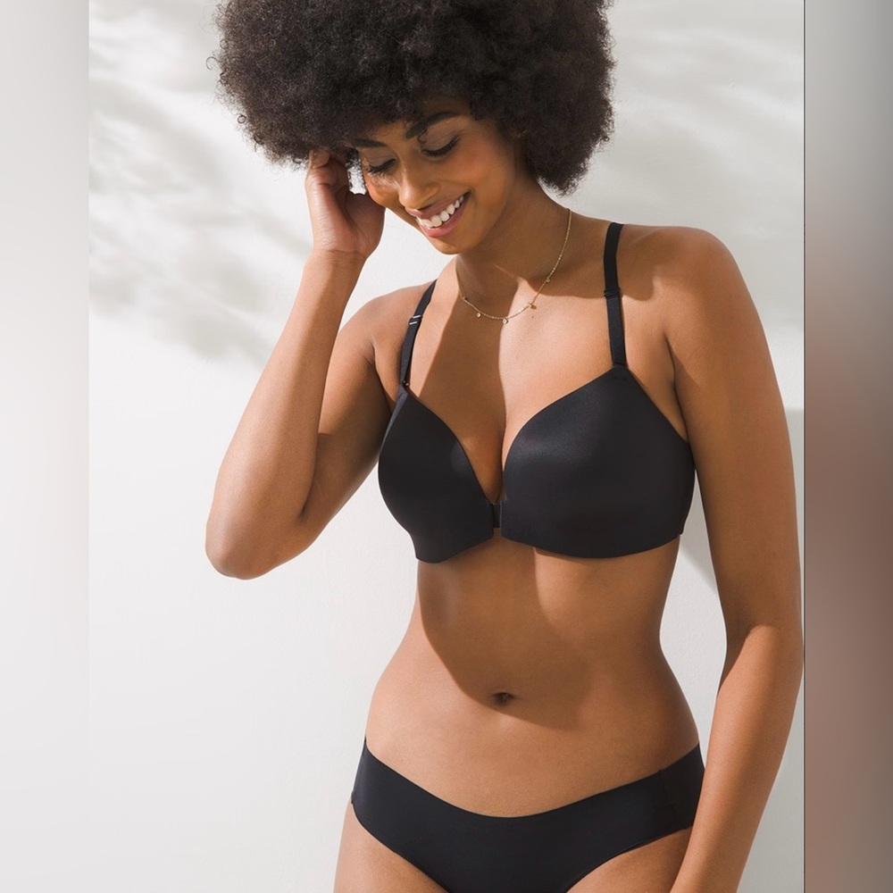 NWT Soma Enbliss Front Close Racerback black Bra sz 38 DD